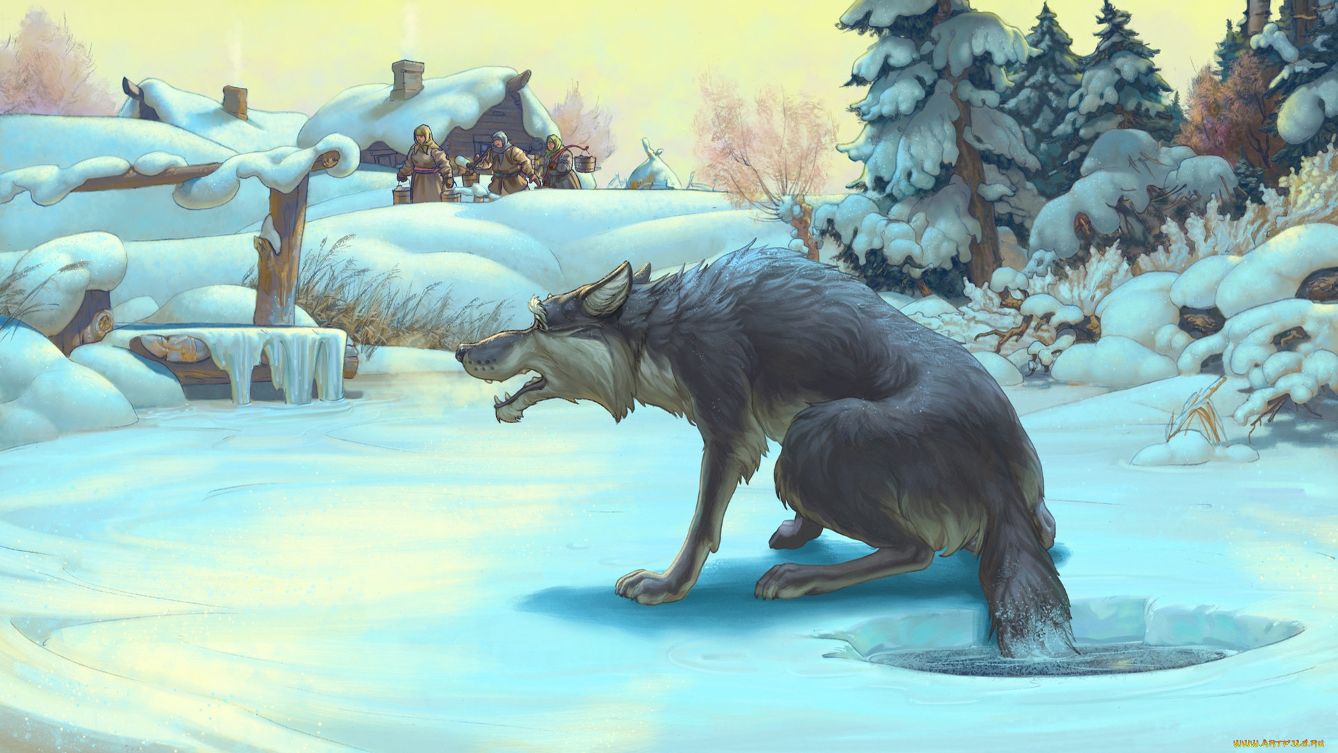 Степан Гилев иллюстрации к сказке лиса и волк